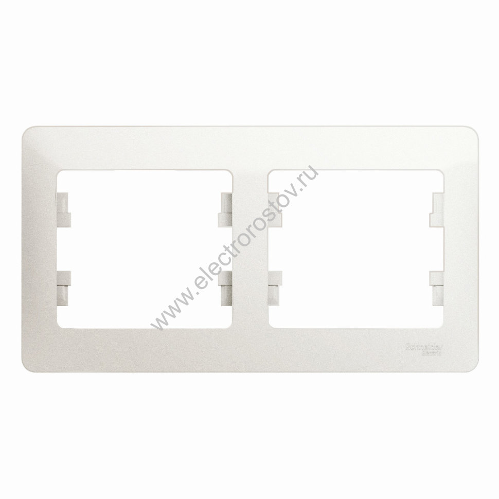 Glossa Перламутр Рамка 2-ая горизонтальная Schneider Electric