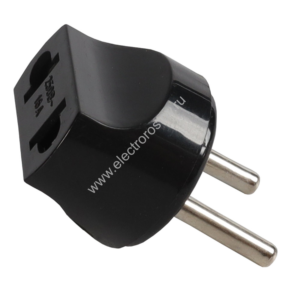 Адаптер - переходник без заземления черный Smartbuy