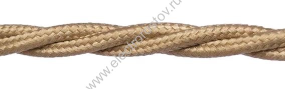 Витой провод 2*0,75, песочное золото, матовый 150м