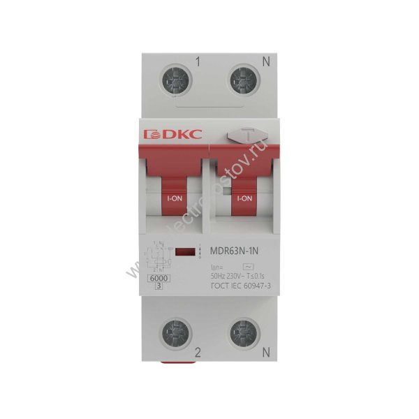 DKC YON max Автоматический выключатель дифференциального тока АВДТ MDR63N 1P+N 6A C 30mA 6kA тип A