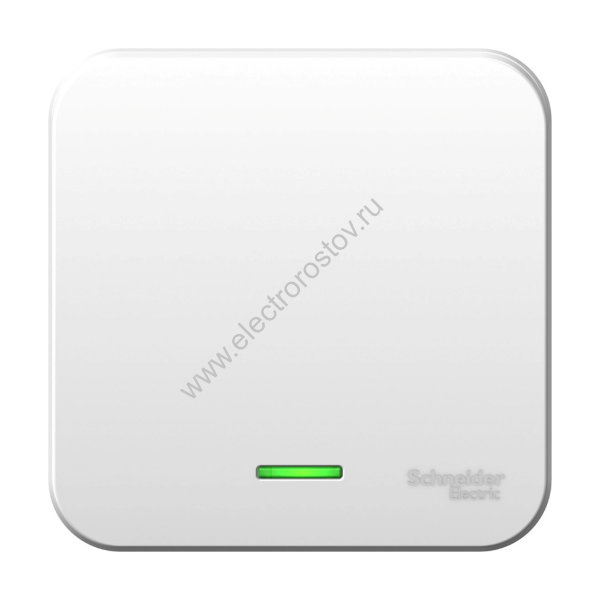 Blanca наруж Белый Выключатель 1-клавишный с подсветкой 6А, 250B, изолир. пластина Schneider Electri