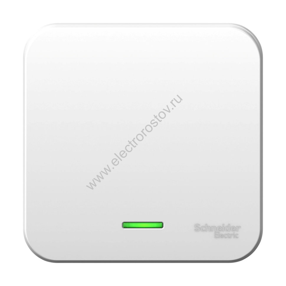 Blanca наруж Белый Выключатель 1-клавишный с подсветкой 6А, 250B, изолир. пластина Schneider Electri