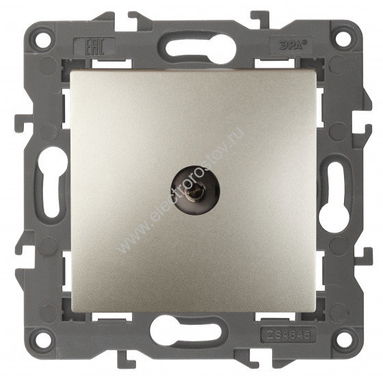 Elegance Шампань Розетка TV проходная ЭРА