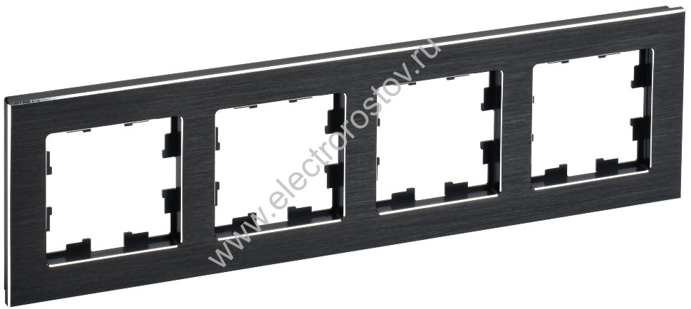 IEK BRITE DECOR Черный металл Рамка 4-м РУ-4-1-БрЧ