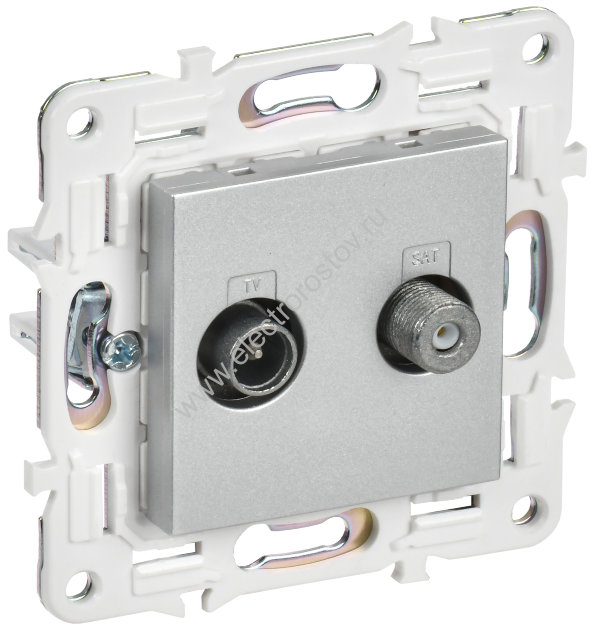 IEK SKANDY Серебряный Розетка двойная TV+SAT SK-A13S