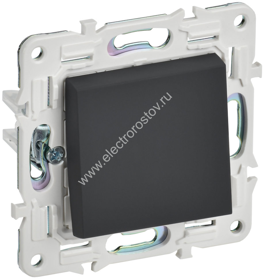 IEK SKANDY Графит Выключатель 1-клавишный проходной 10А SK-V02G