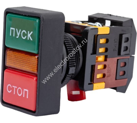 Кнопка РPВВ-30N "Пуск-Стоп" d30мм неон/230В 1з+1р TDM