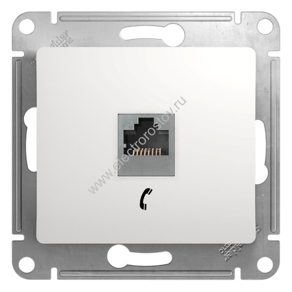 Glossa Белый Розетка телефонная RJ11 Schneider Electric