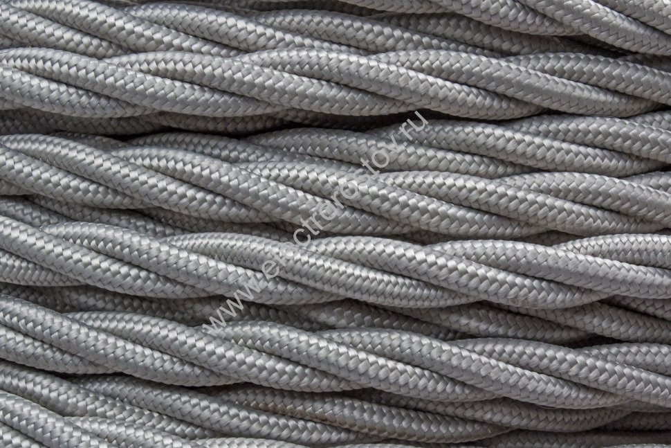 Витой провод 2*0,75, титан, матовый 10м