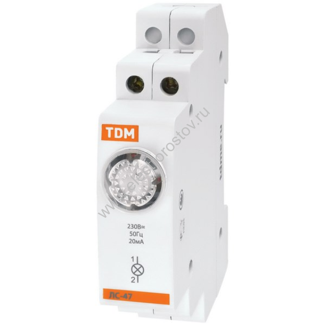 Лампа сигнальная ЛС-47 красная (LED) AC/DC TDM