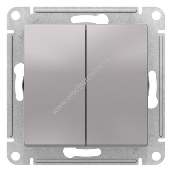 AtlasDesign Алюминий Переключатель 2-клавишный перекрестный Schneider Electric