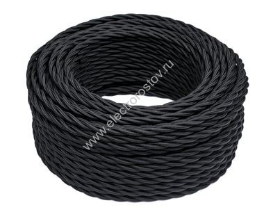 Витой провод 2*2,5, черный, матовый 10м