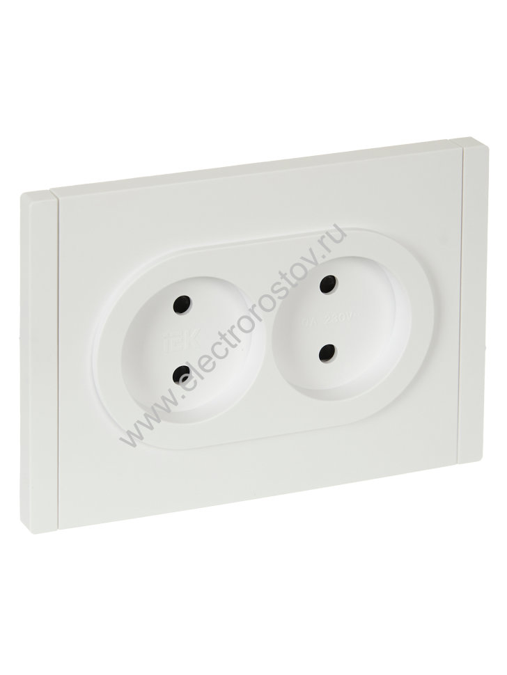 IEK FORTE&PIANO Белый Розетка 2-я б/з со шт безвинтовое крепление10А FP225