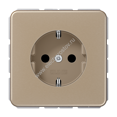 CD 500 Светлая бронза Розетка с/з безвинт. зажим JUNG