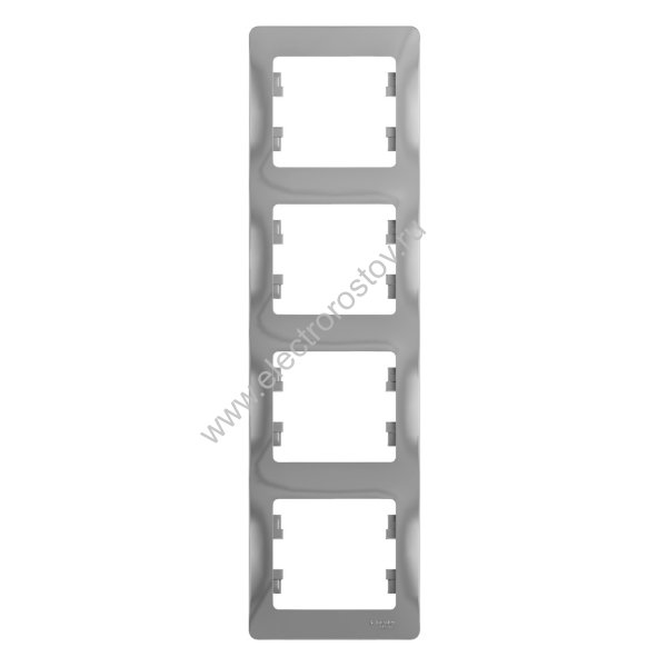 Glossa Алюминий Рамка 4-ая вертикальная Schneider Electric