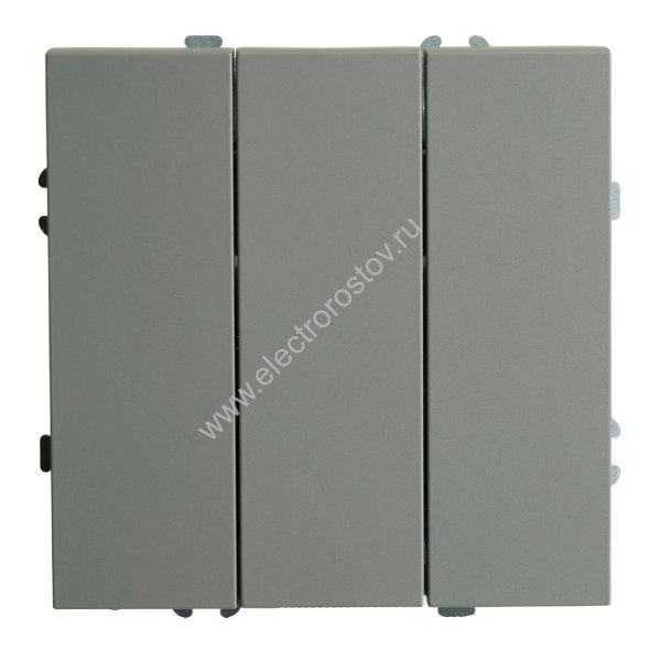 STEKKER Эмили Платиново-серый, soft touch Выключатель 3-клавишный