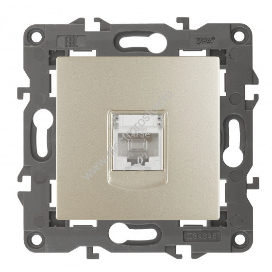 Elegance Шампань Розетка компьютерная RJ-45 1-ая ЭРА