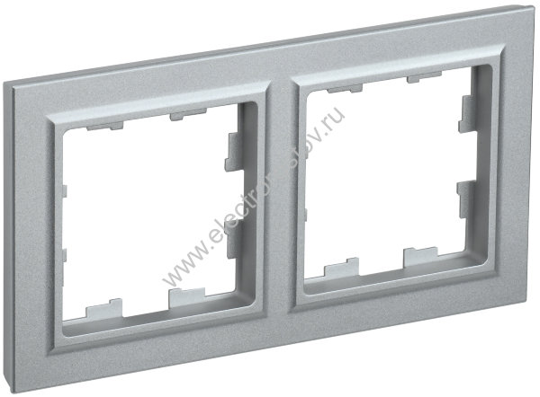 IEK BRITE BASE Алюминий Рамка 2-м РУ-2-БрА