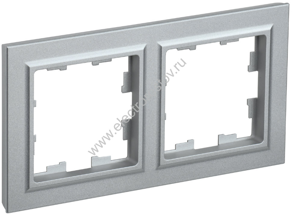 IEK BRITE BASE Алюминий Рамка 2-м РУ-2-БрА