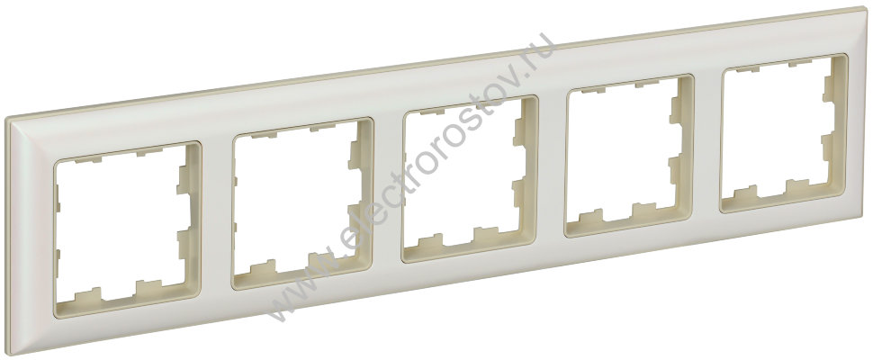 IEK BRITE DECOR Жемчуг/беж 3D-форма Рамка 5-мест. РУ-5-Бр