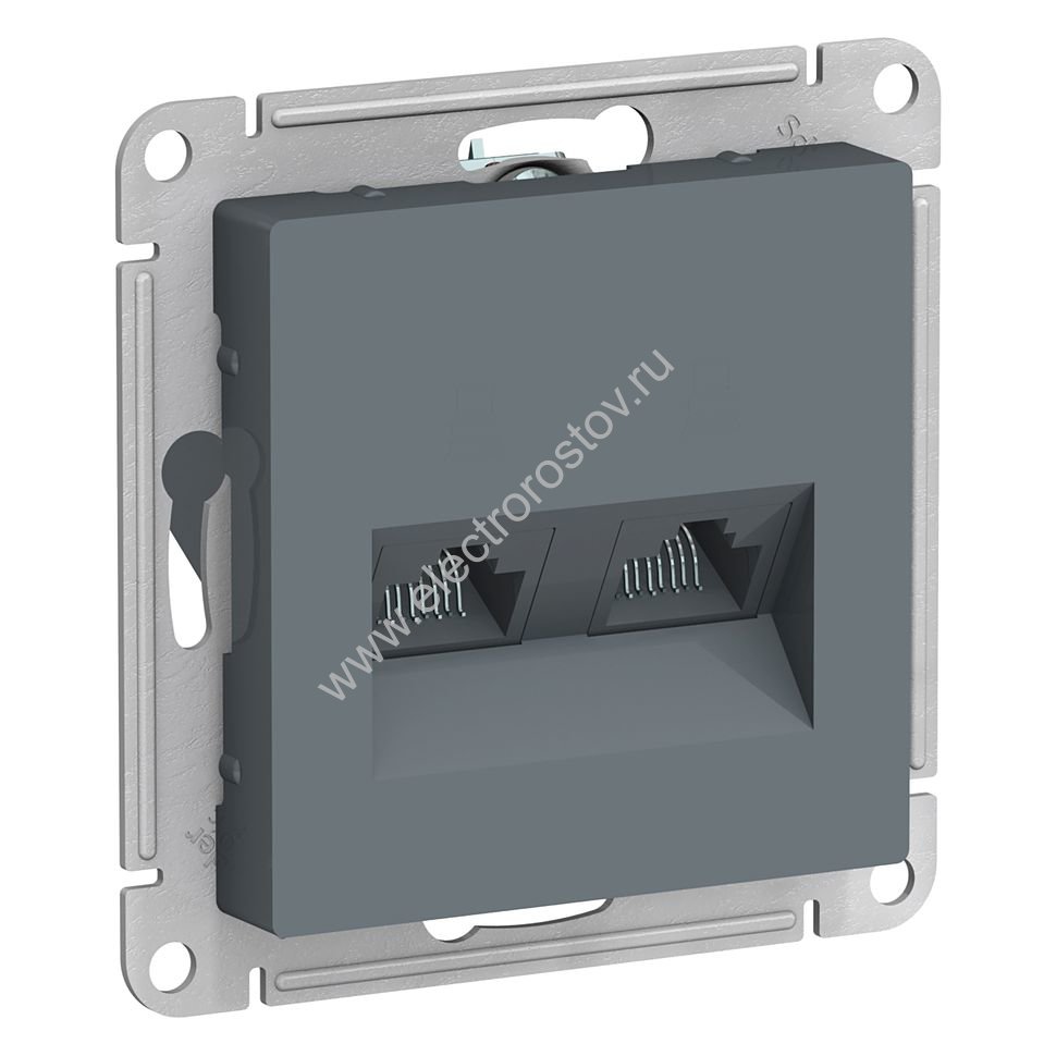 AtlasDesign Грифель Розетка компьютерная 2-ая RJ45+RJ45, кат. 5е Schneider Electric