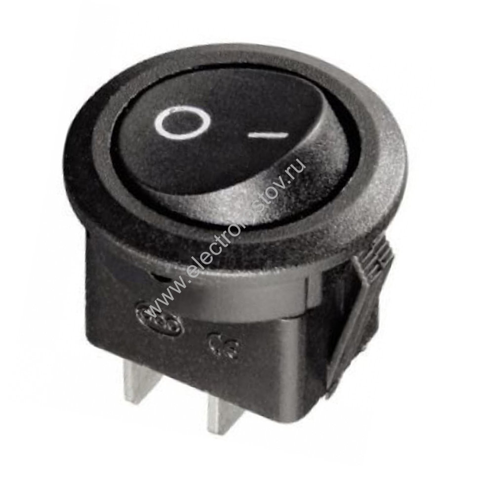 Клавишный выключатель черный круглая TDM