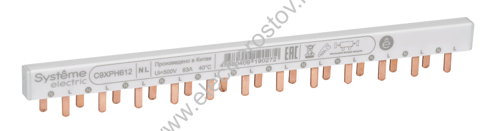Systeme Electric Шинка Греб. 1P+N (NL1) 9мм 12мод 63А