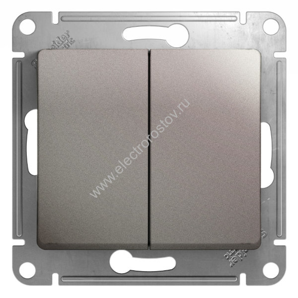 Glossa Платина Выключатель 2-клавишный Schneider Electric
