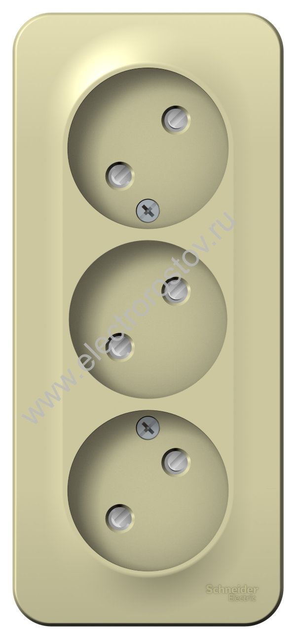 Blanca наруж Бежевый Розетка 3-ая б/з со шторками, изолир. пластина 16А, 250В Schneider Electric