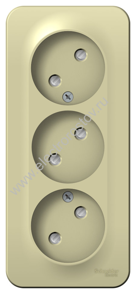 Blanca наруж Бежевый Розетка 3-ая б/з со шторками, изолир. пластина 16А, 250В Schneider Electric