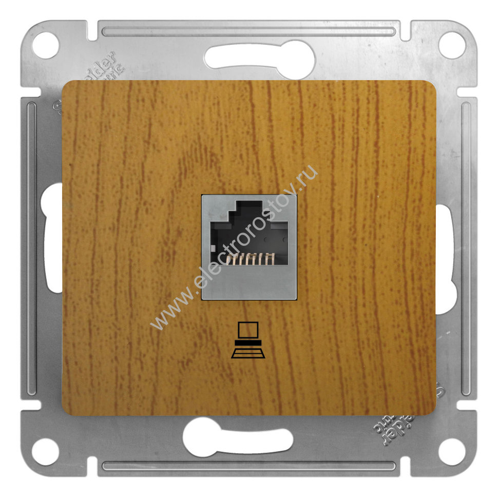 Glossa Дуб Розетка компьютерная 1-ая RJ45, кат. 5e Schneider Electric