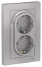 AtlasDesign Алюминий Розетка 2-ая с/з со шторками Schneider Electric