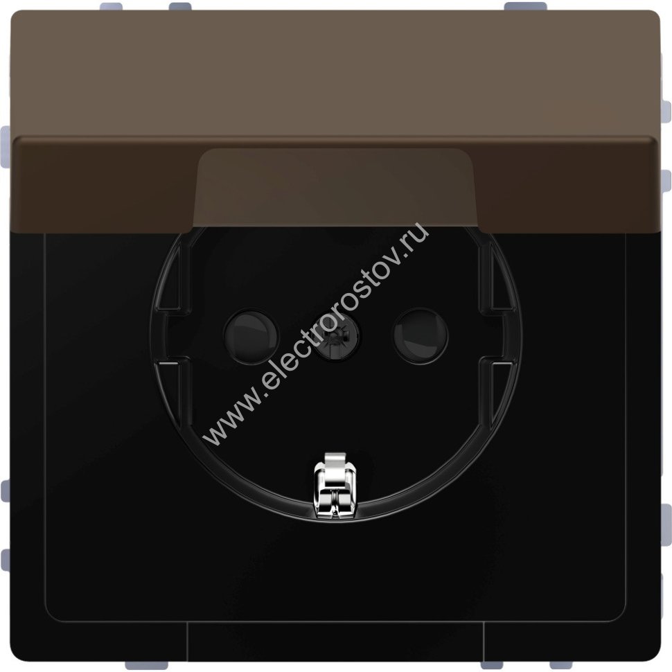 Merten D-Life Мокко Розетка 16А с/з и крышкой IP20 Schneider Electric