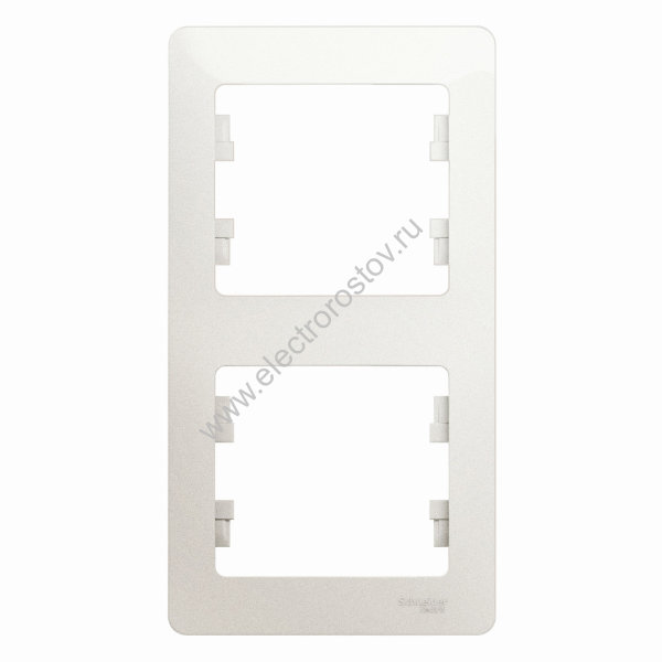 Glossa Перламутр Рамка 2-ая вертикальная Schneider Electric