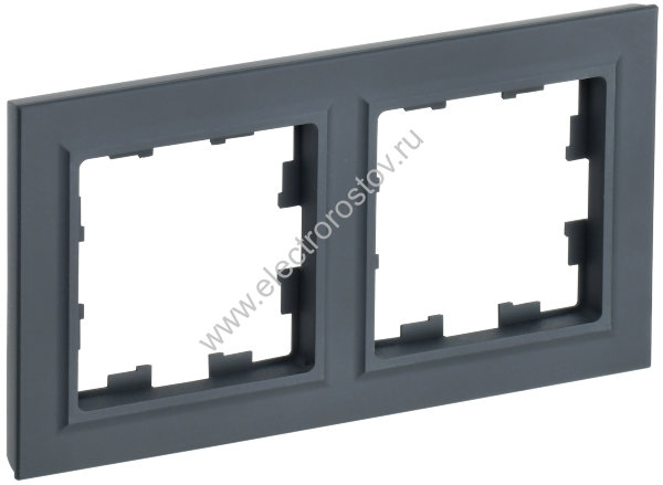 IEK BRITE BASE Графит Рамка 2-м РУ-2-БрГ