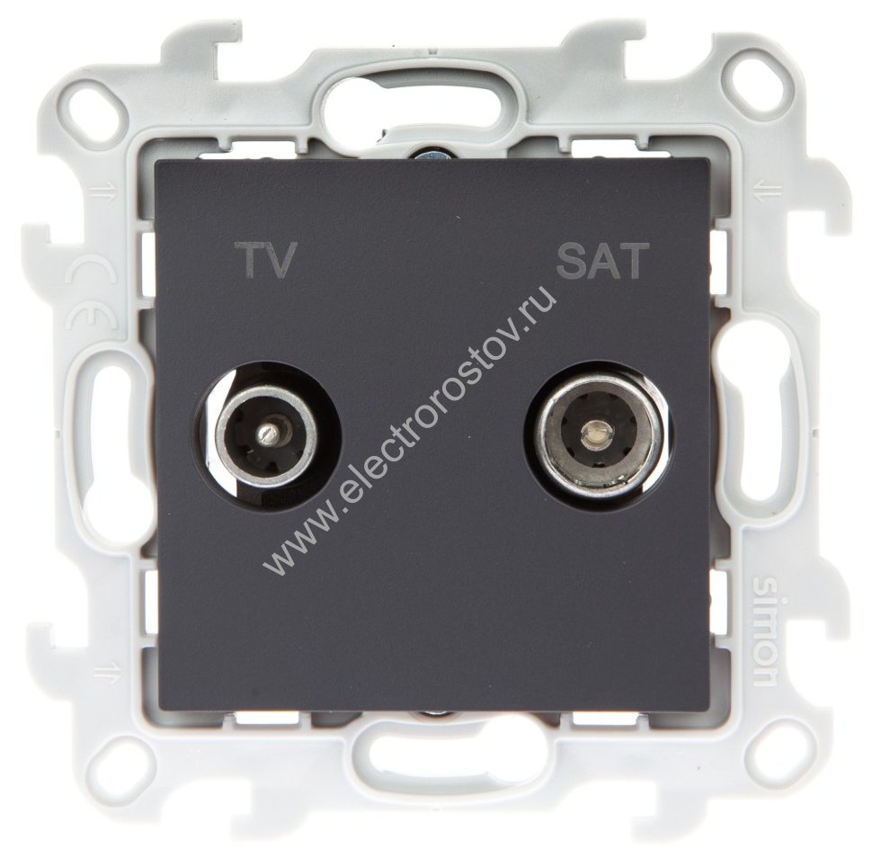 Simon 24 Графит Розетка TV-SAT оконечная Simon