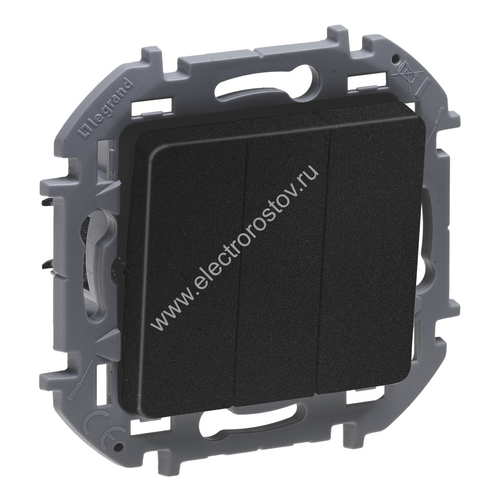 INSPIRIA Антрацит Выключатель трехклавишный Legrand