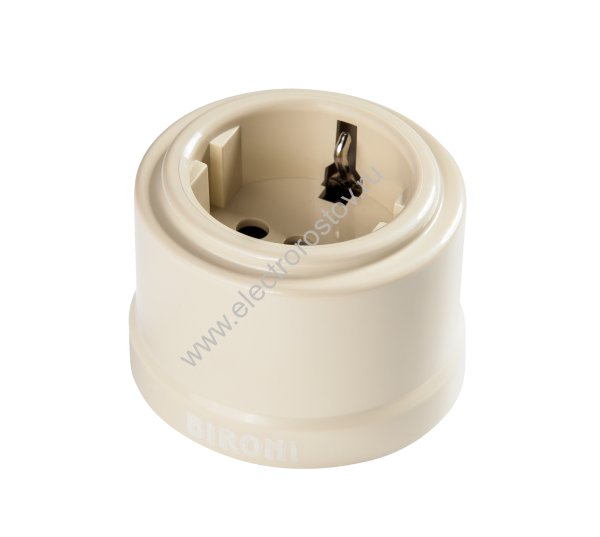 Лизетта Слоновая кость Розетка с заземлением, пластик Bironi