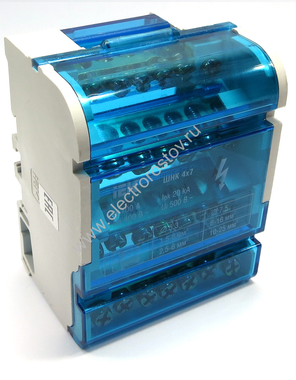 Кросс-модуль на DIN-рейку 4х7групп IEK