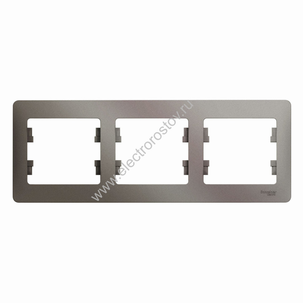 Glossa Платина Рамка 3-ая горизонтальная Schneider Electric