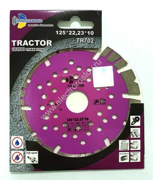 Круг алмазный отрезной TURBO Segment Tractor 125x12x22.23 мм TRIO-DIAMOND