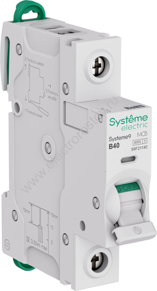 Systeme Electric Systeme9 Автоматический выключатель (АВ) B 40A 1P 6kA 230В
