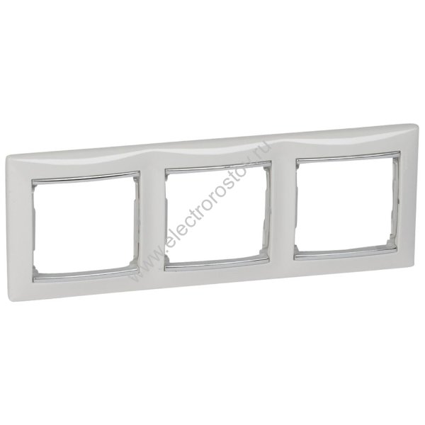 Valena Белый/Серебряный штрих Рамка 3-ая Legrand