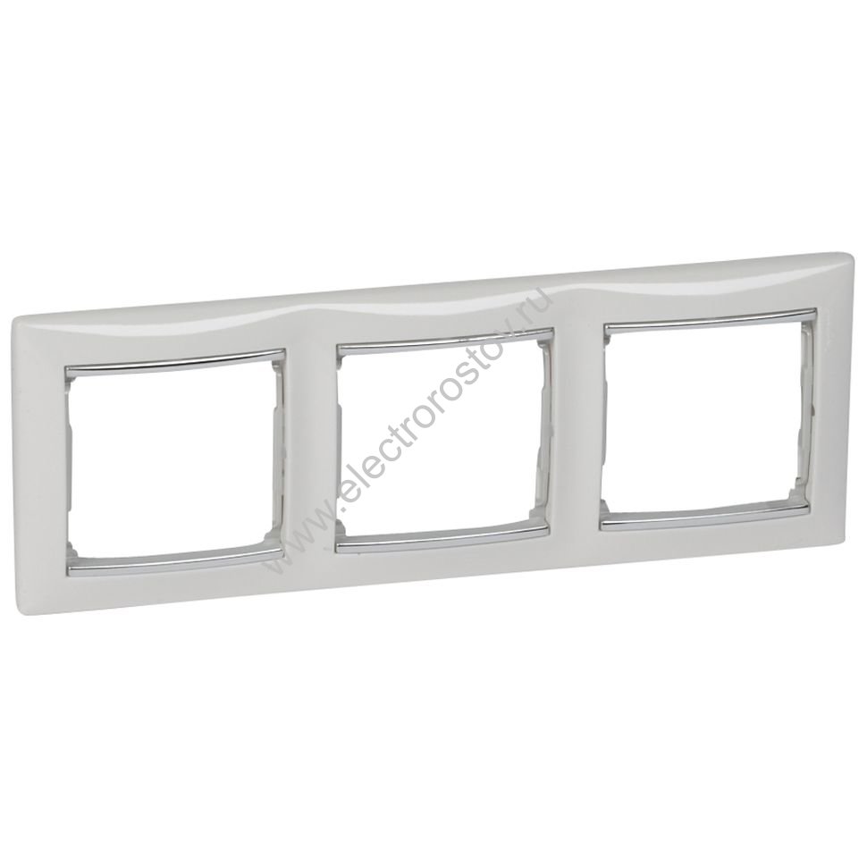 Valena Белый/Серебряный штрих Рамка 3-ая Legrand
