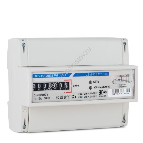 Счетчик электроэнергии 3Ф ЦЭ 6803В 1Т 220в 10-100А 3ф. 4пр. М7Р31 Энергомера