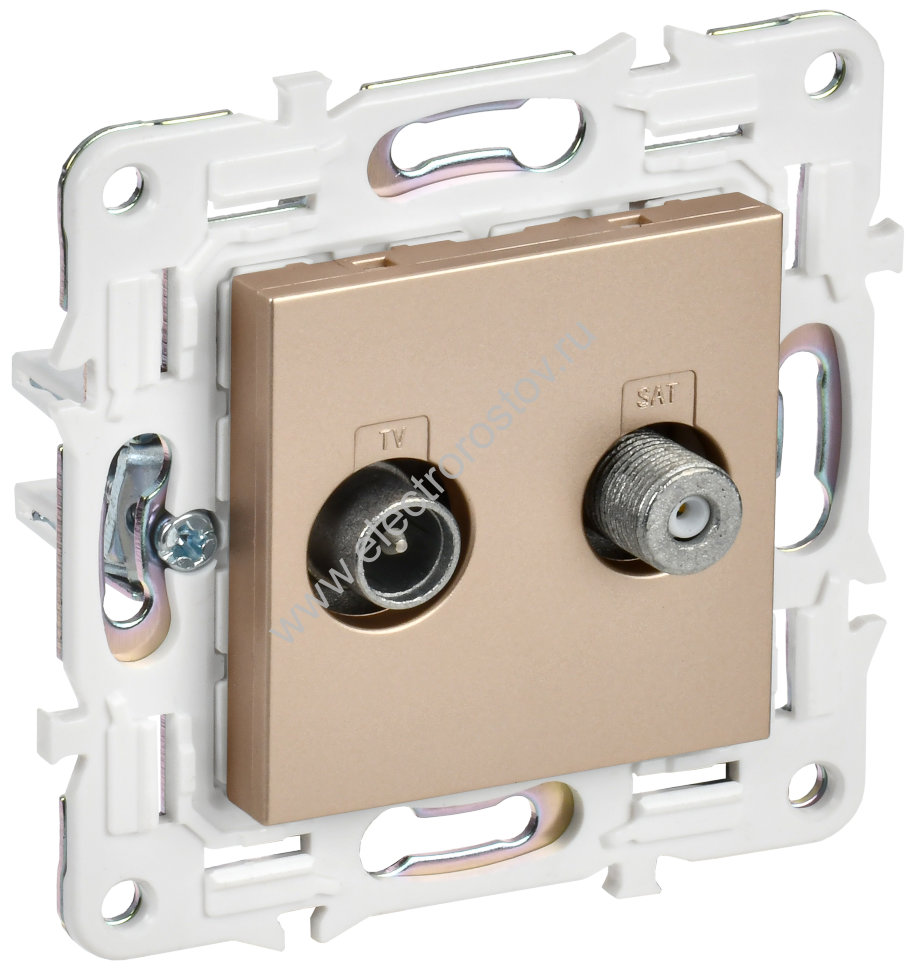 IEK SKANDY Песочный Розетка двойная TV+SAT SK-A13Sa