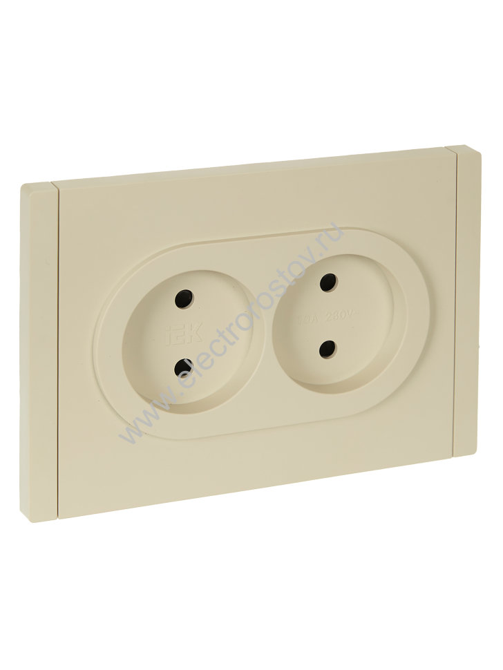 IEK FORTE&PIANO Ваниль Розетка 2-я б/з со шт безвинтовое крепление10А FP425