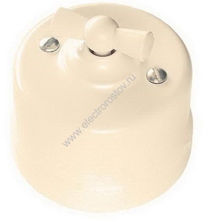 Лизетта Слоновая кость Переключатель 1-клавишный, пластик Bironi