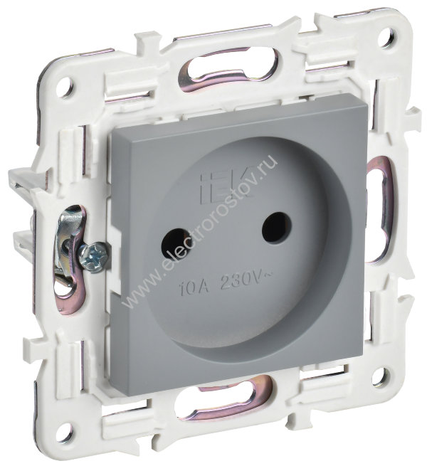 IEK SKANDY Серый Розетка б/з 10А SK-R02Gr
