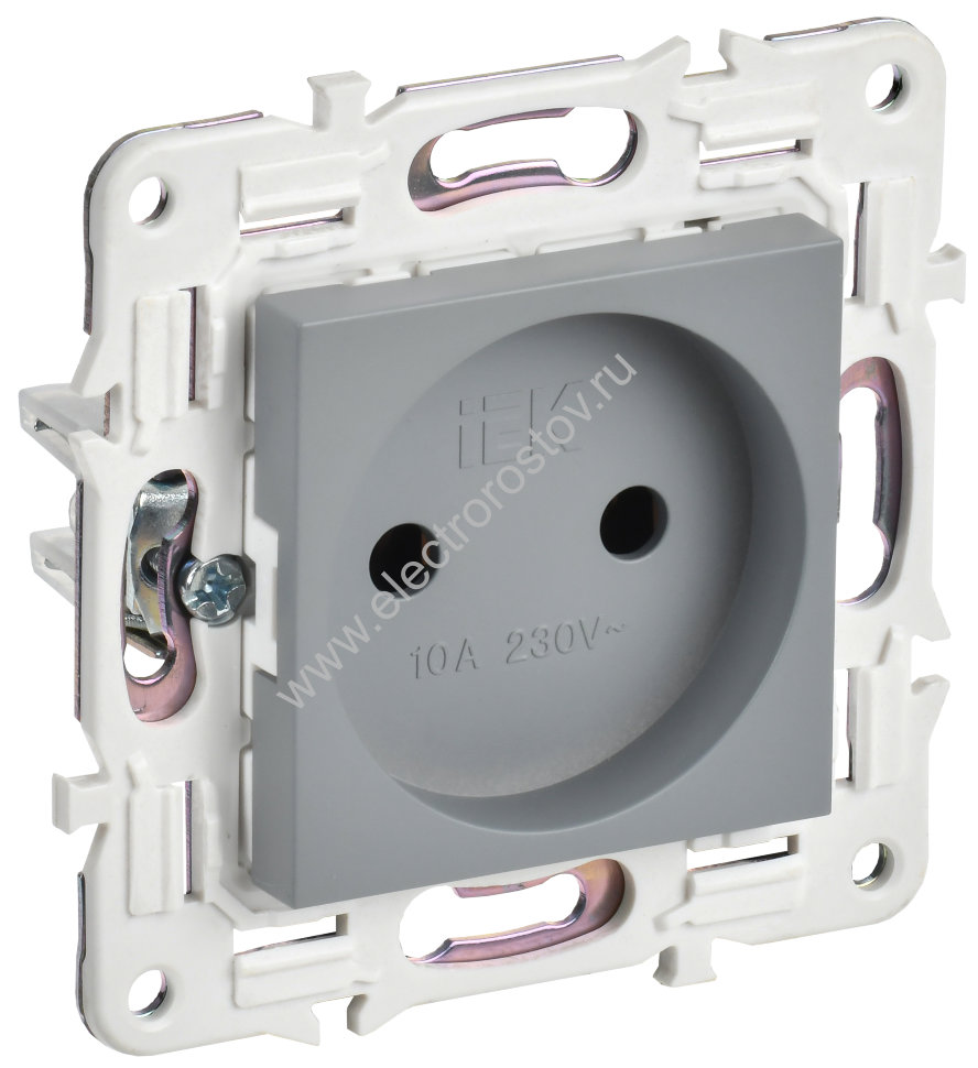 IEK SKANDY Серый Розетка б/з 10А SK-R02Gr